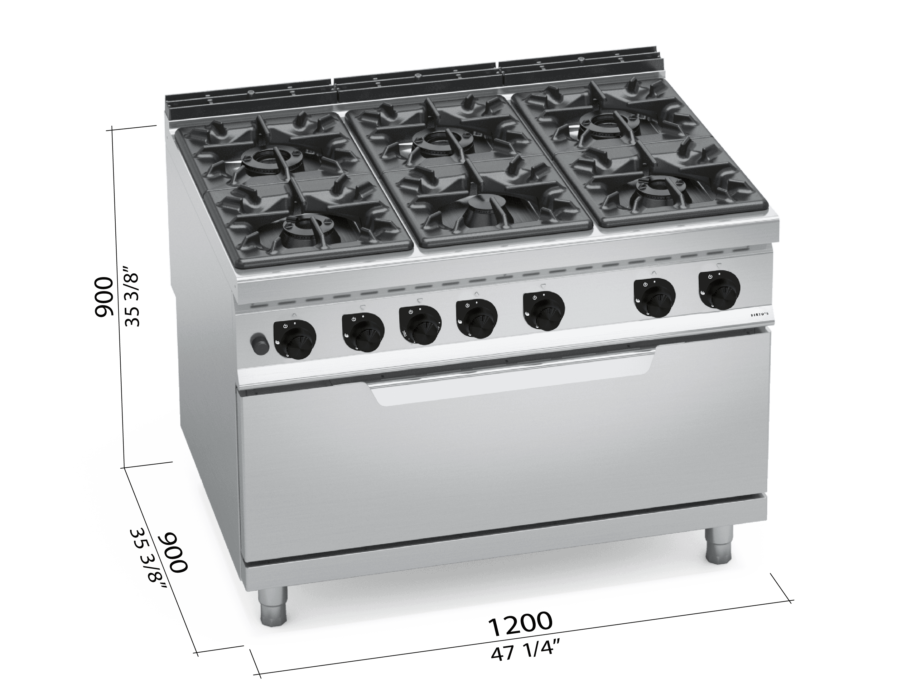 6 Burner Gas Range with Oven